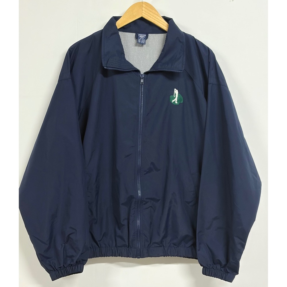 Lands End Mens Navy Blue Golf Windbreaker Jacket Mesh Lined Size Medium 38-40
